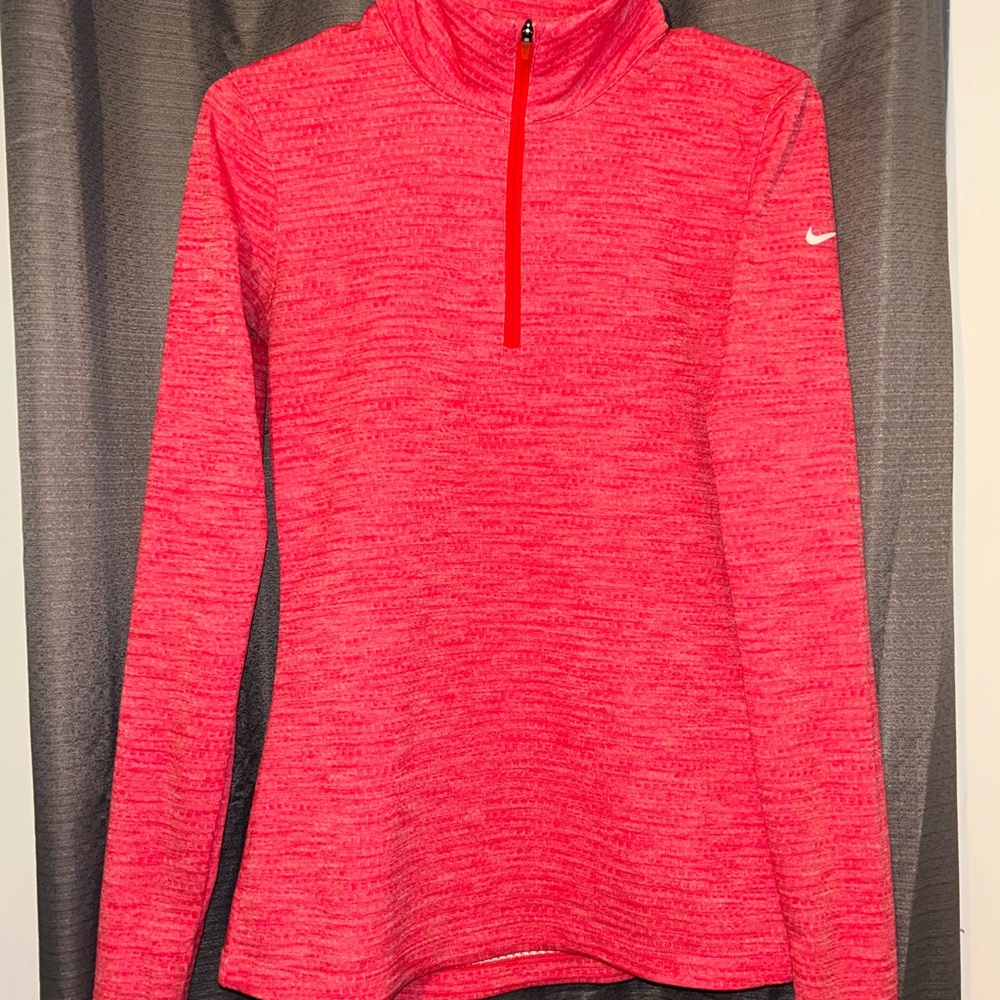Nike Women's Bright Pink Quarter-Zip Sweatshirt